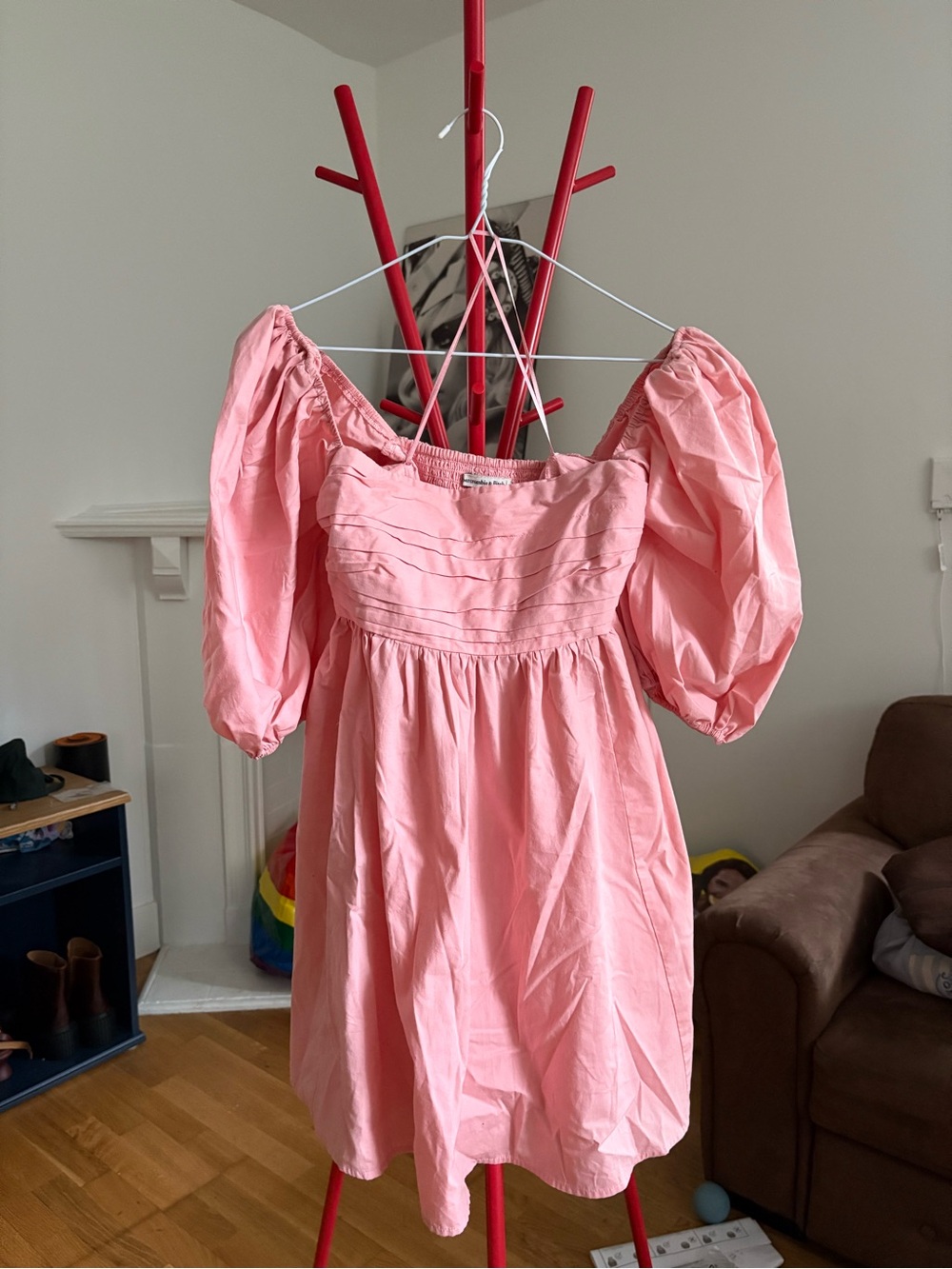 Abercrombie & Fitch Poplin Pink Cotton Dress